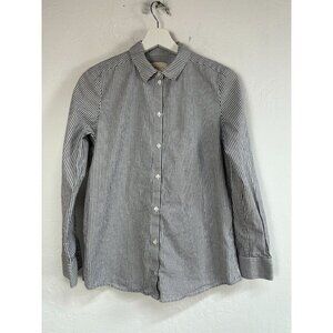 Sézane Women’s Striped Button-Up Shirt Blue White Long Sleeve Size 36 Classic